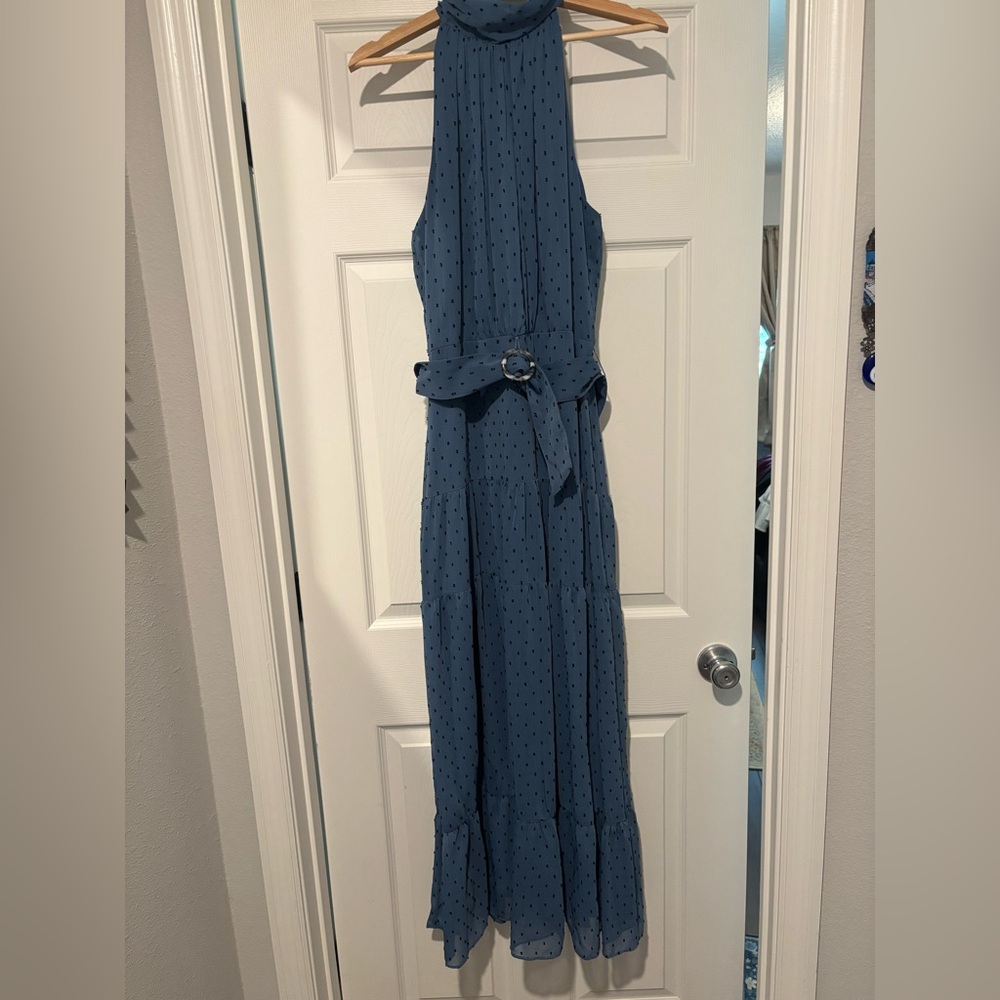🩵✨Taylor Dress Halter Neck Maxi Zippered Dress Size 14 NEW WITH TAGS🩵✨